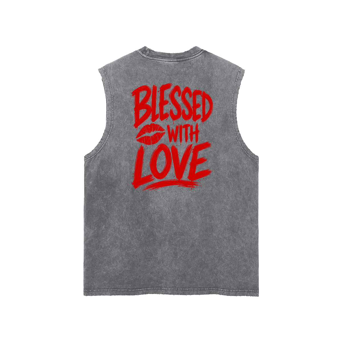 Béni LOVE: Snow Washed Frayed Hem Tank Top