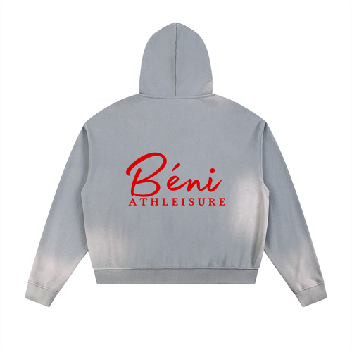 Béni Day: Sun Fade Frayed Raw Edge Fleece Zip Hoodie
