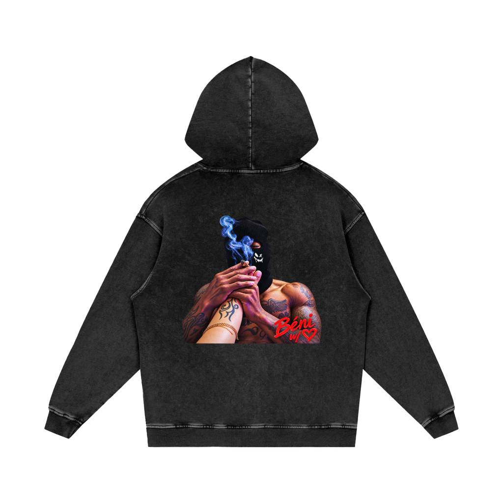 Béni LOVE Collection : Snow Washed Loose Cotton Hoodie
