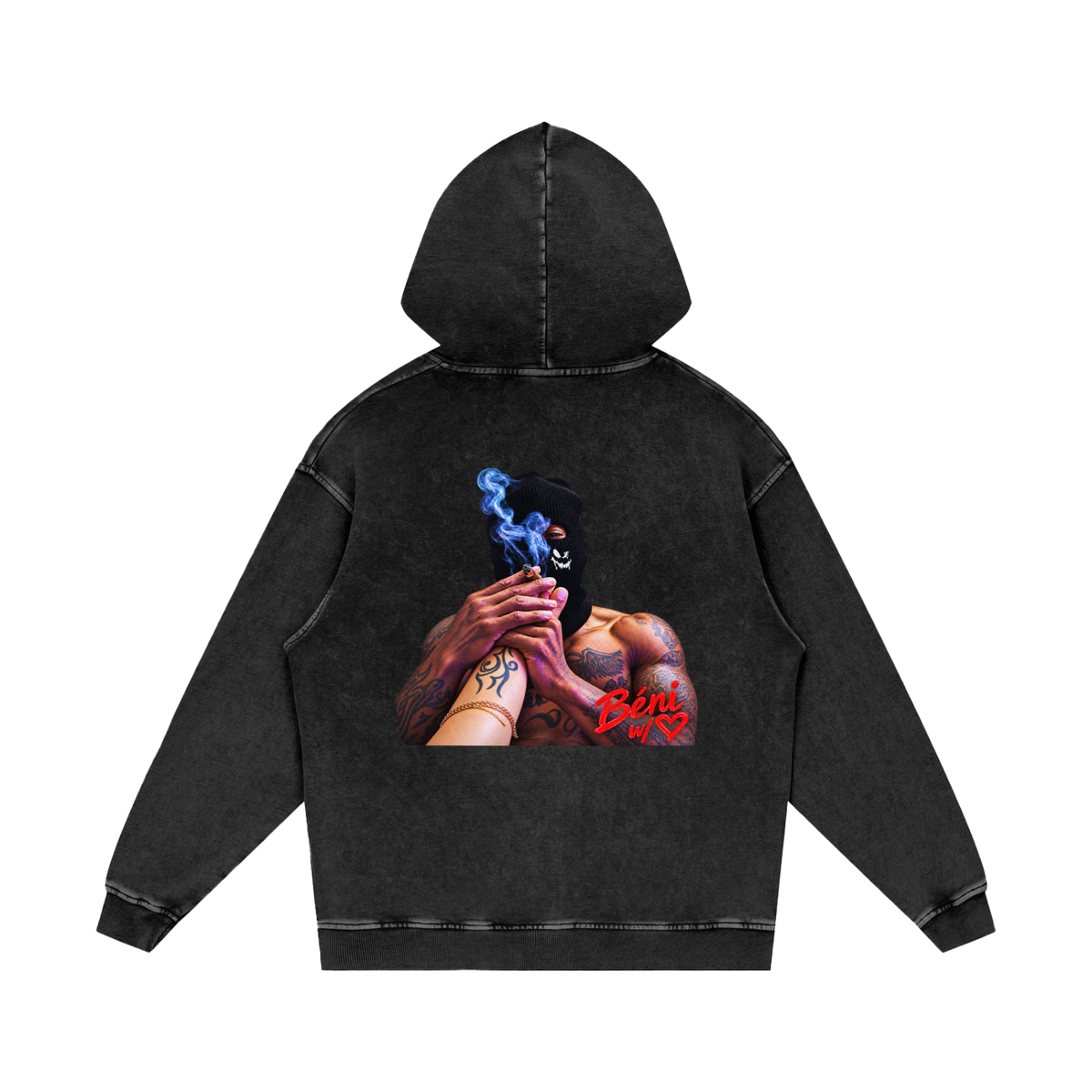 Béni LOVE Collection : Snow Washed Loose Cotton Hoodie